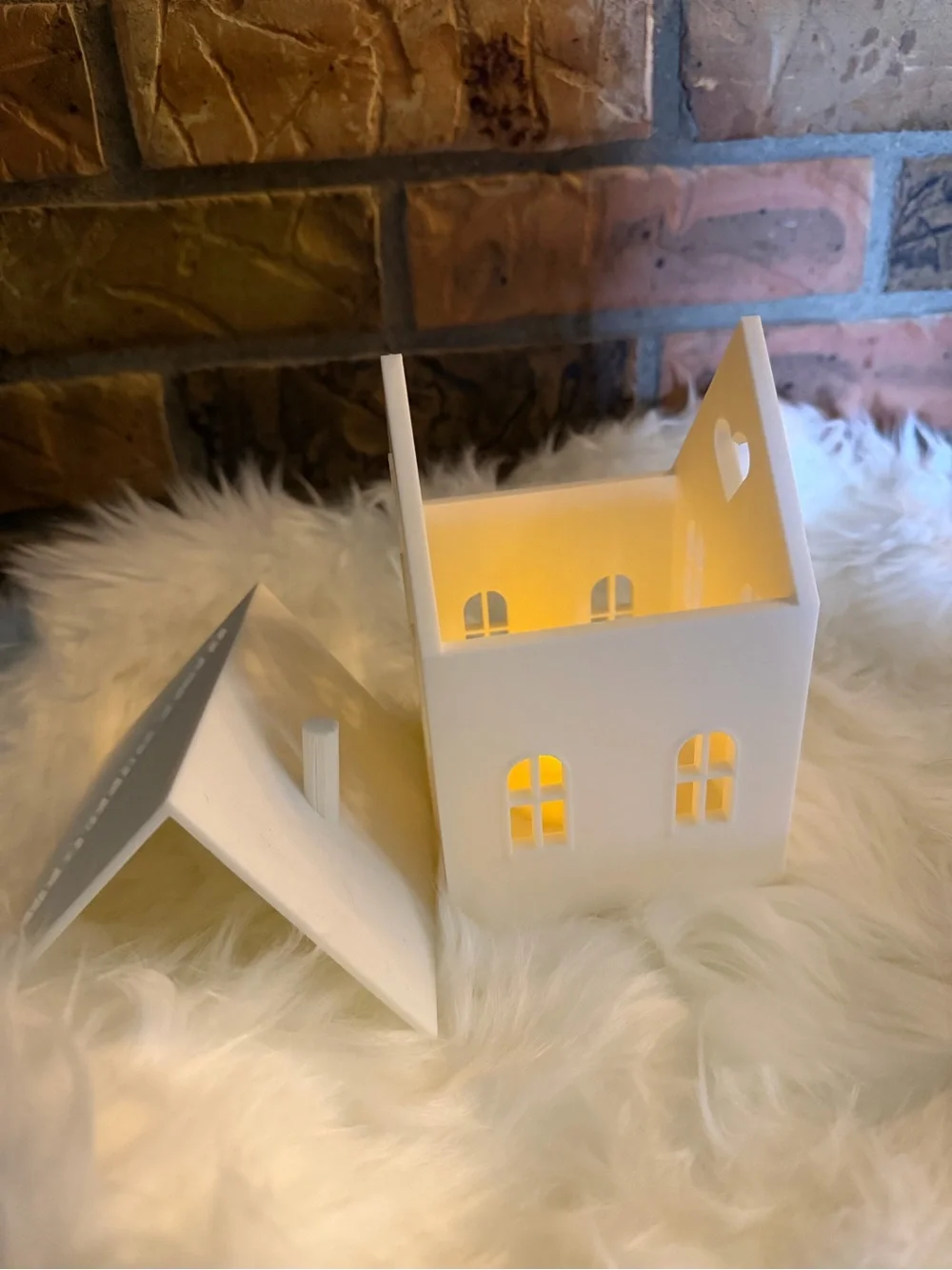 Hand Crafted 3D Printed White House LED Votive Holder NWOT
